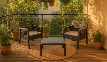 Lara 1+1+S Bahçe Oturma Grubu - Antrasit