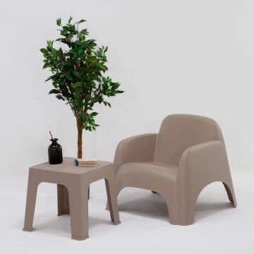 Şile 1+1+1+S Bahçe Oturma Grubu Beyaz Cappucino