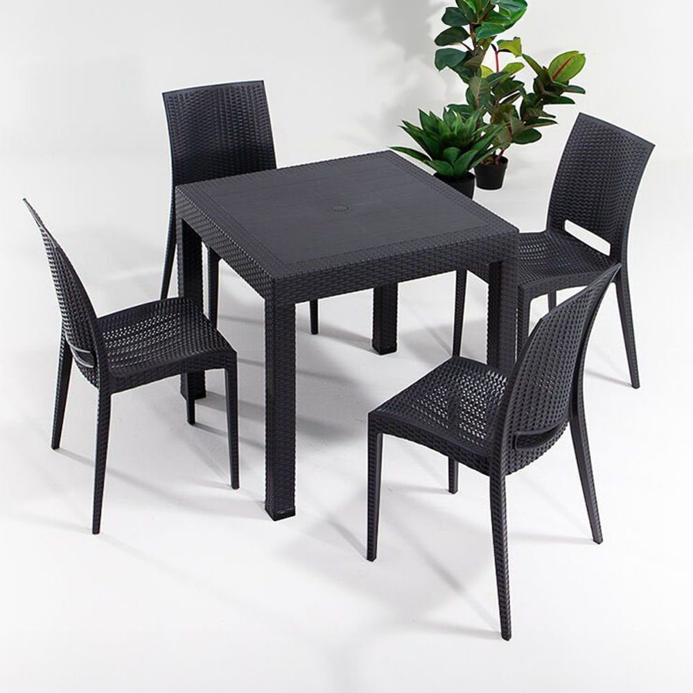 Rattan 80*80 Camsız-Antrasit-Kolsuz