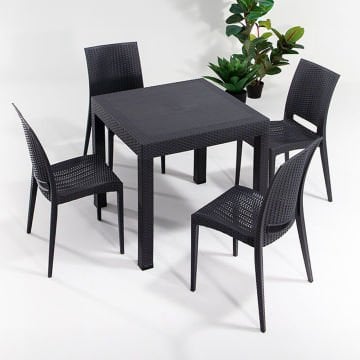 Rattan 80*80 Camsız-Antrasit-Kolsuz