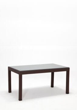 Rattan Large Lüx Camlı Kahve Masa Takımı Bahçe&balkon 1 Camlı Masa + 6 Sandalye