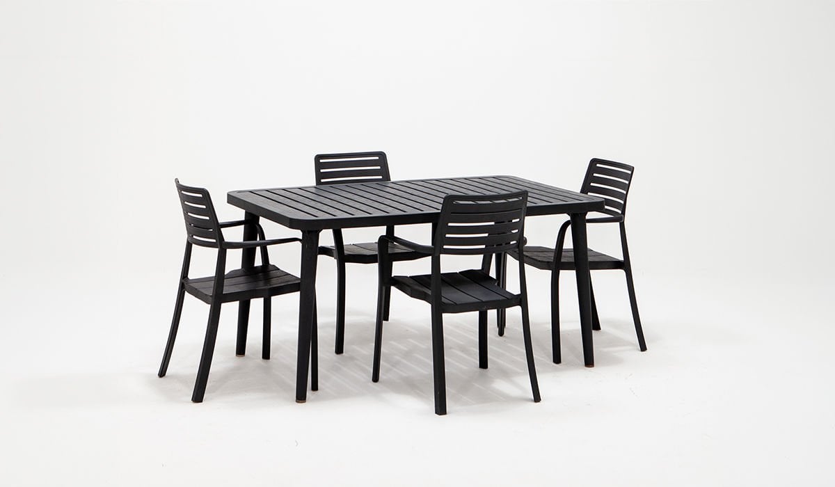 Lucia Antrasit Bahçe Masa Seti ( 4 Sandalye )