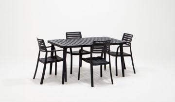 Lucia Antrasit Bahçe Masa Seti ( 4 Sandalye )