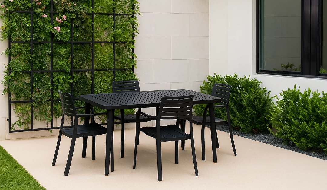 Lucia Antrasit Bahçe Masa Seti ( 4 Sandalye )