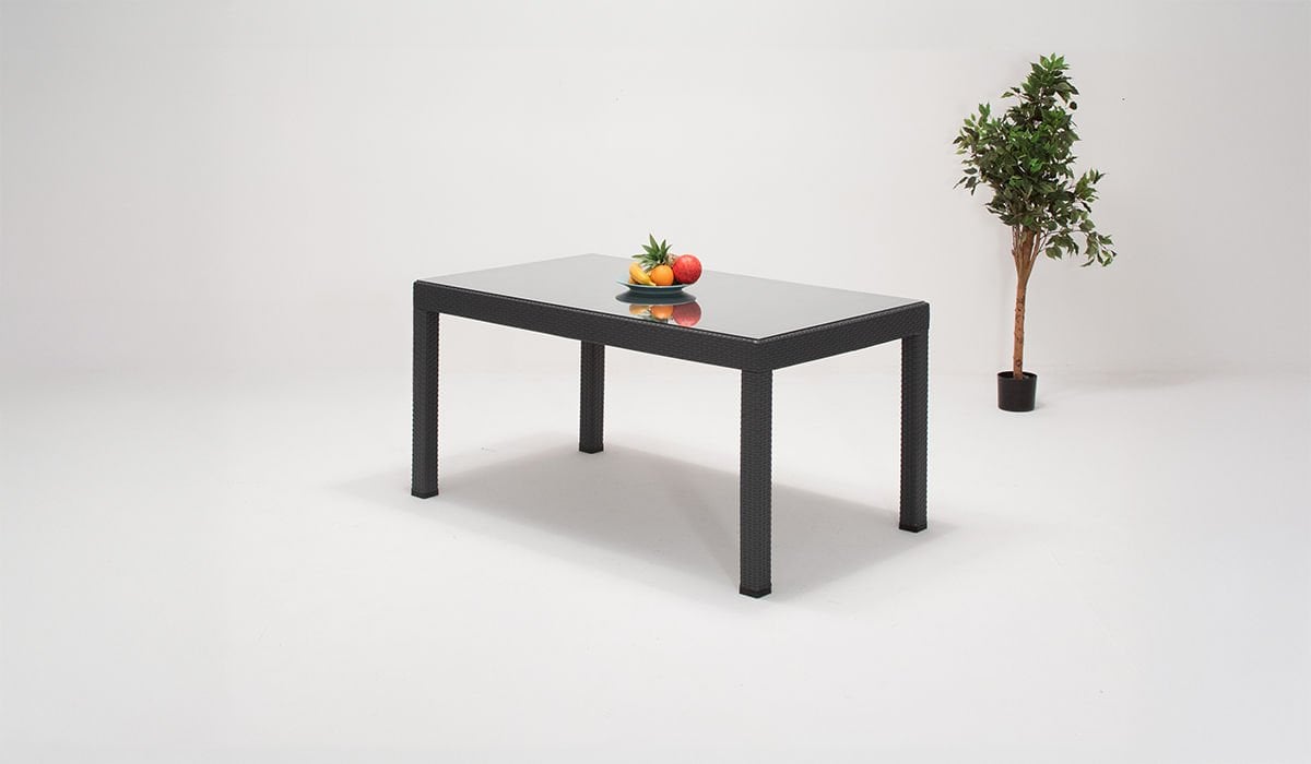 Lucia Antrasit Camlı Bahçe Masa Seti ( 6 Kişilik )