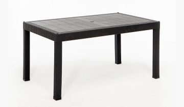 Garden 90x150 Bahçe&balkon&teras Masa Seti - Antrasit Gri 00069