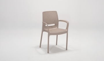 Viva Rattan Sandalye Lüx Cappucino (Kollu-4 Adet)