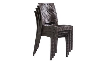 Rattan Sandalye Kahve (6 Adet)