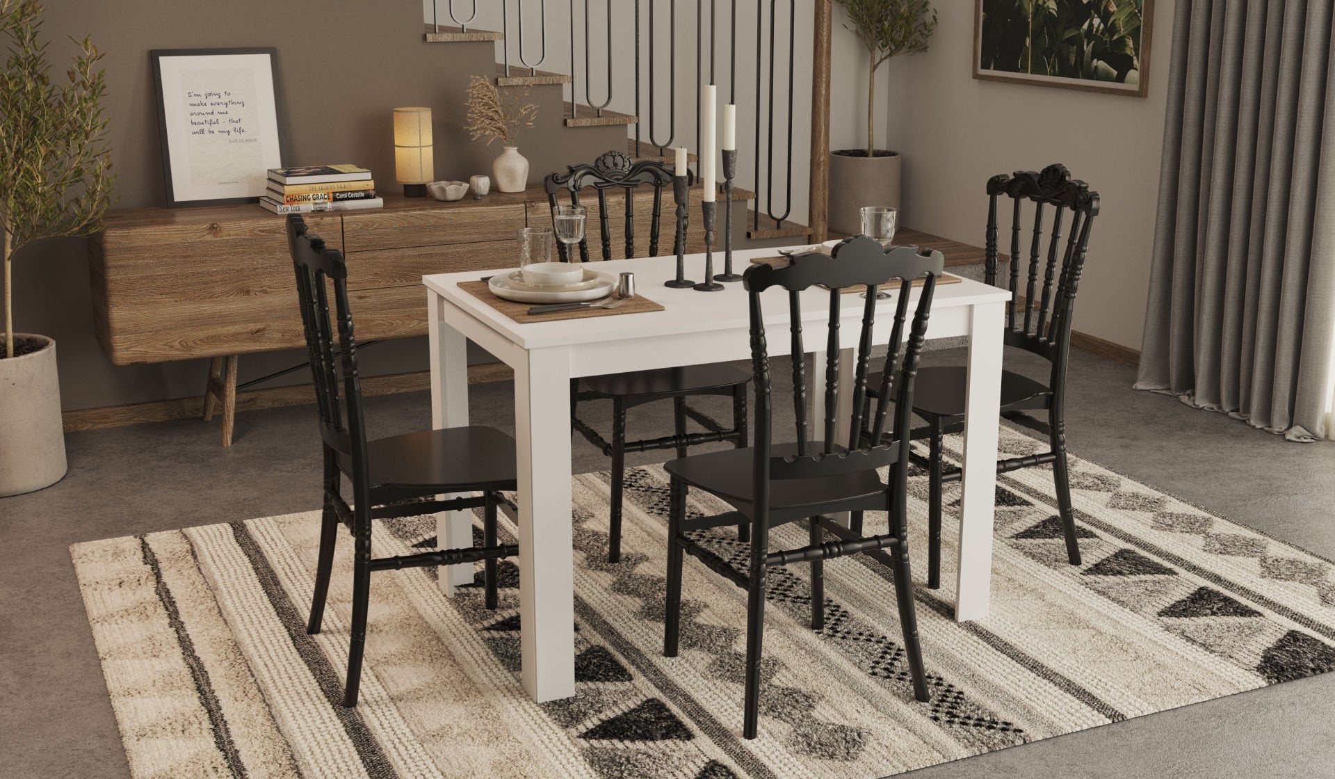 Arda Masa Keops Sandalye Takımı - Siyah