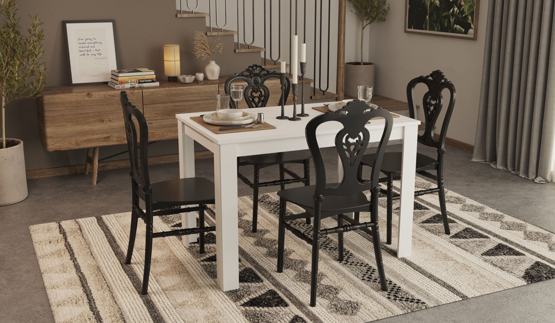 Arda Masa Carisma Sandalye Takımı -Siyah