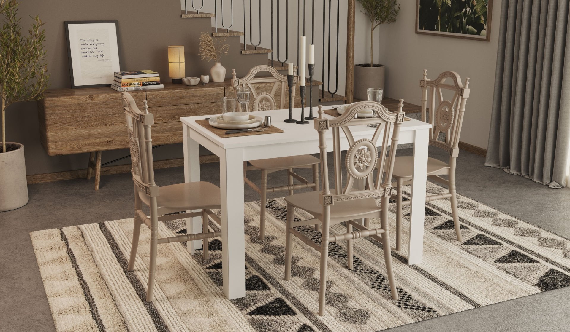 Arda Masa Keops Sandalye Takımı - Cappucino