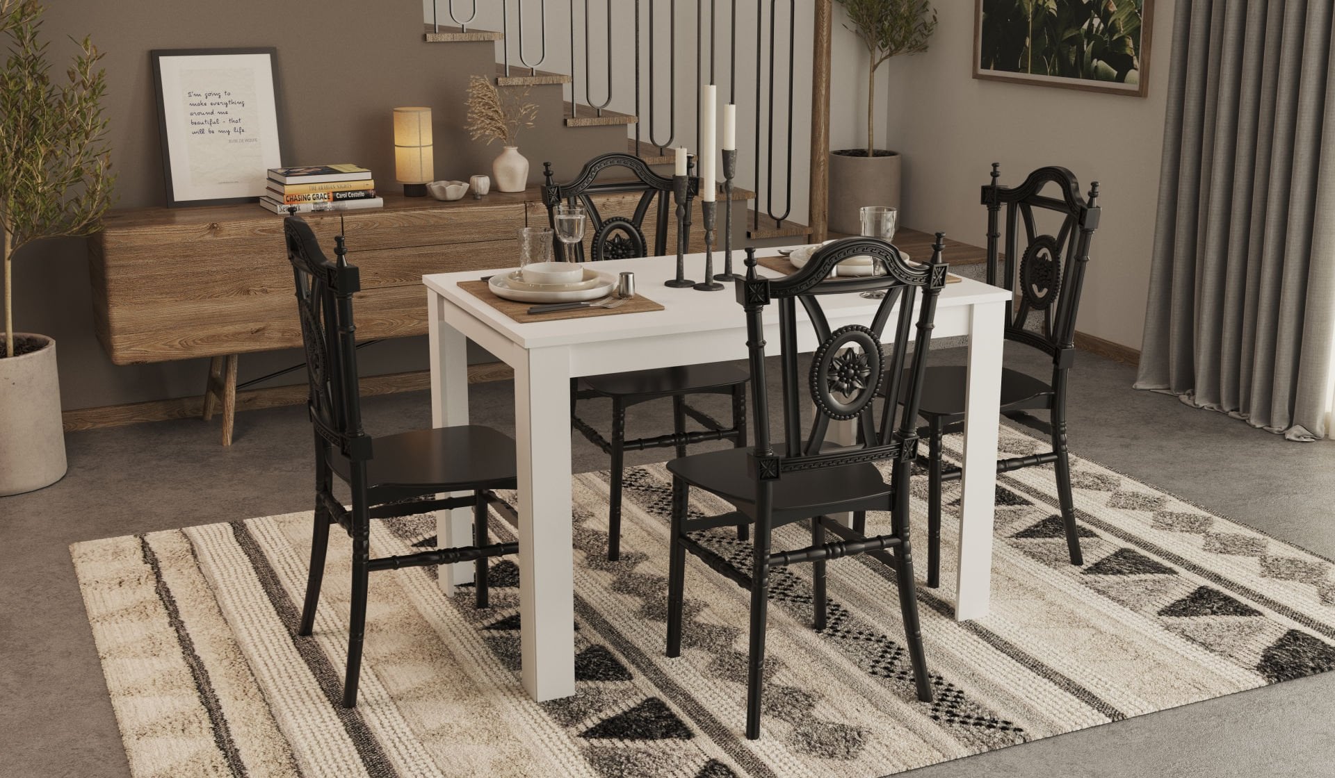 Arda Masa Keops Sandalye Takımı -Siyah