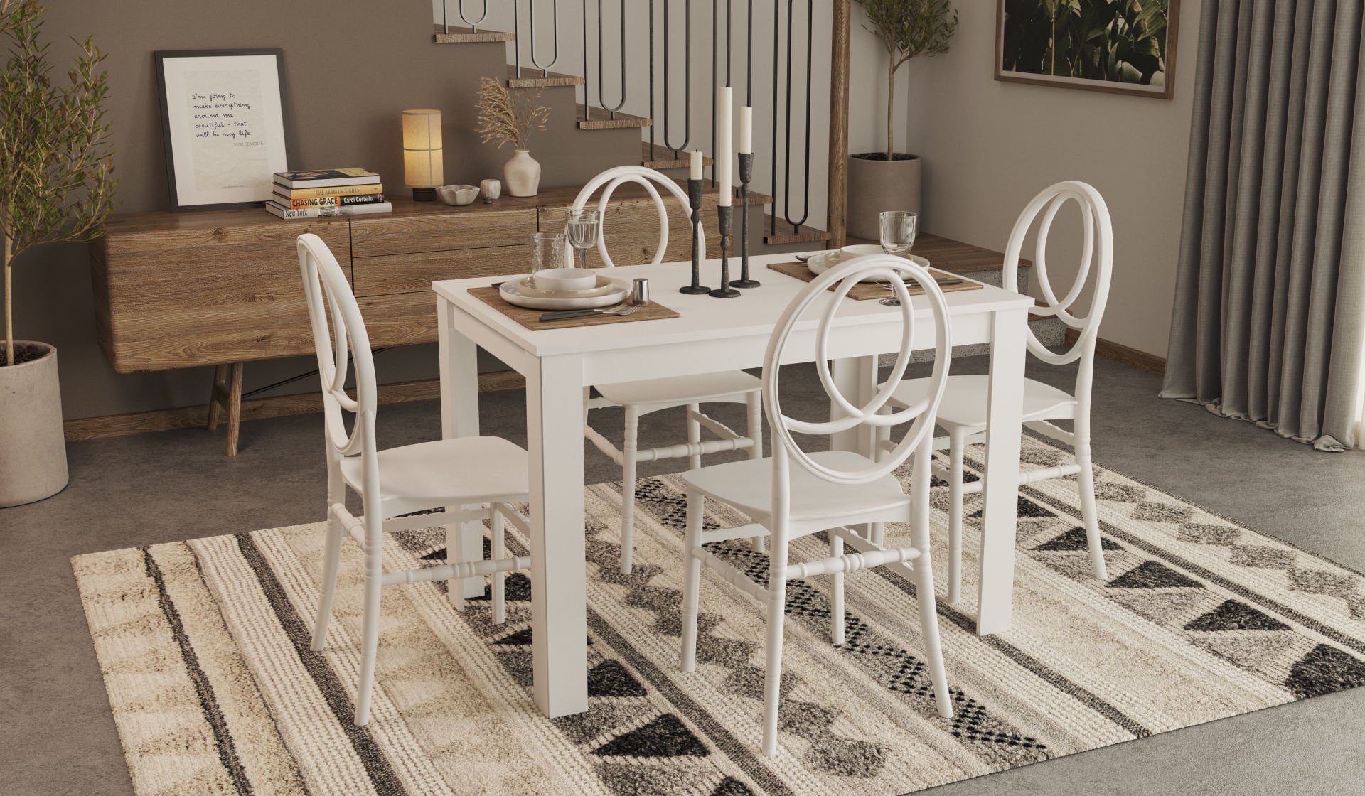 Arda Masa Phoenix Sandalye Takımı - Beyaz