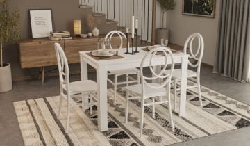 Arda Masa Phoenix Sandalye Takımı - Beyaz