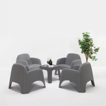 Şile Pratik Bahçe, Balkon Oturma Grubu ( 1+1+1+1+S ) Bahçe Mobilyası / Gri