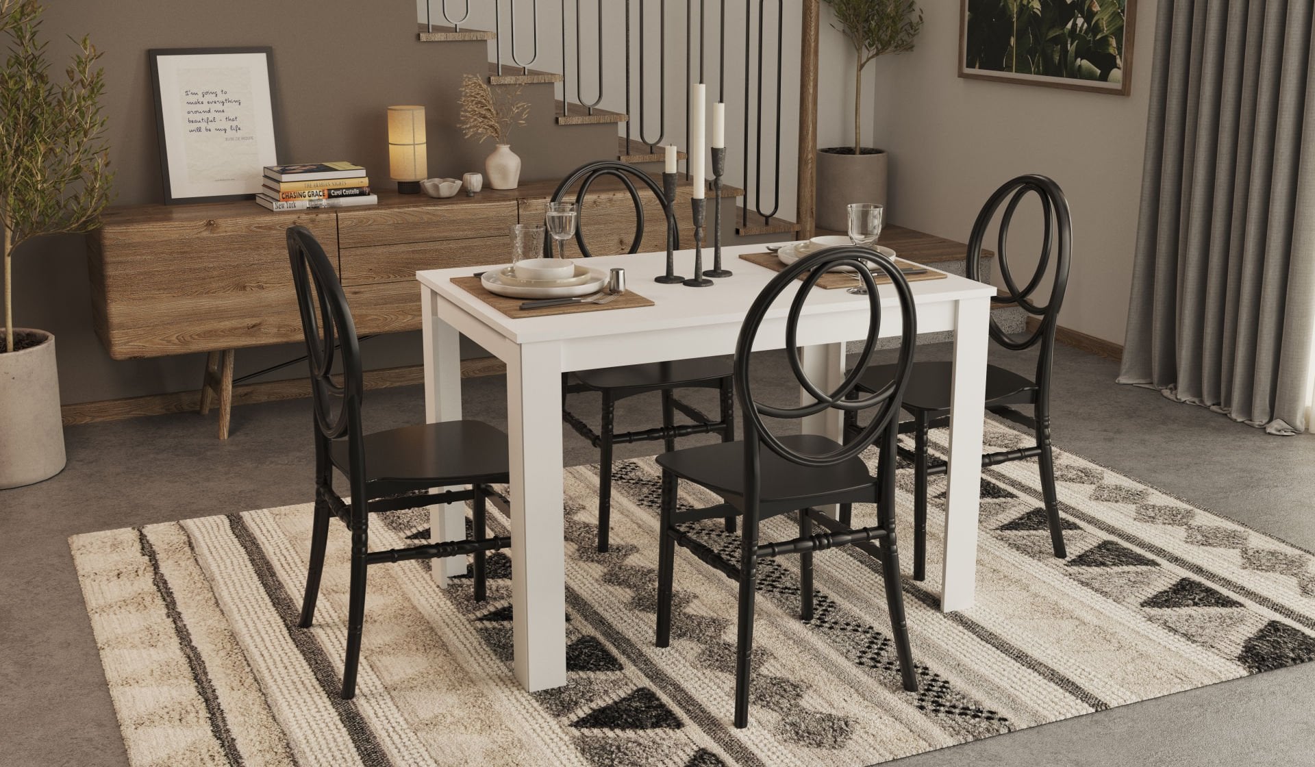 Arda Masa Phoenix Sandalye Takımı - Siyah