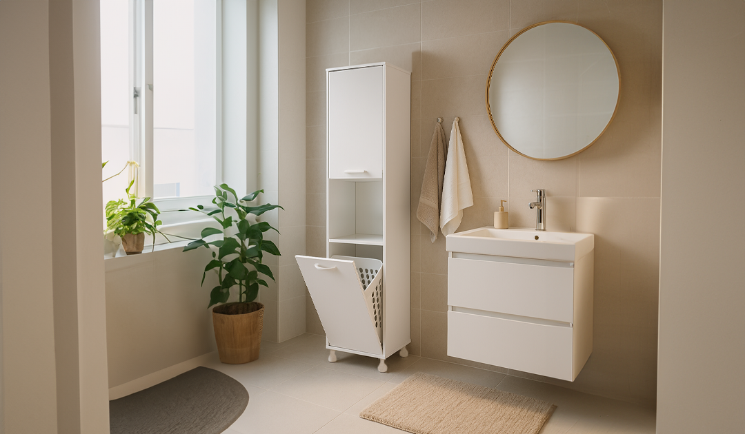 Mina Çok Amaçlı Banyo Dolabı - Beyaz