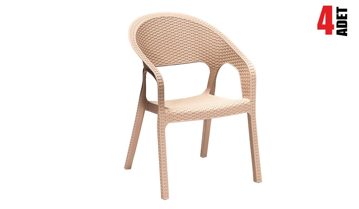 Garden Rattan Sandalye Cappucino (4 Adet)