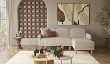 Eco Bohem Medium Köşe Takımı - Krem