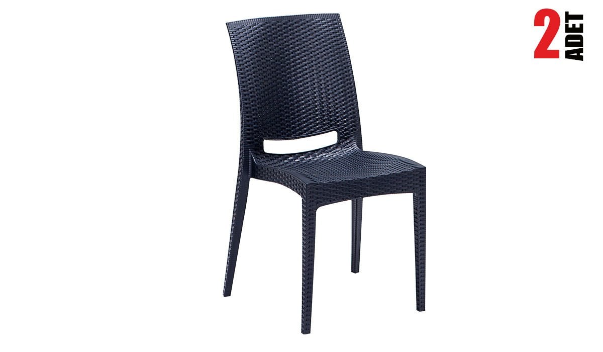 Rattan Sandalye Antrasit (2 Adet)