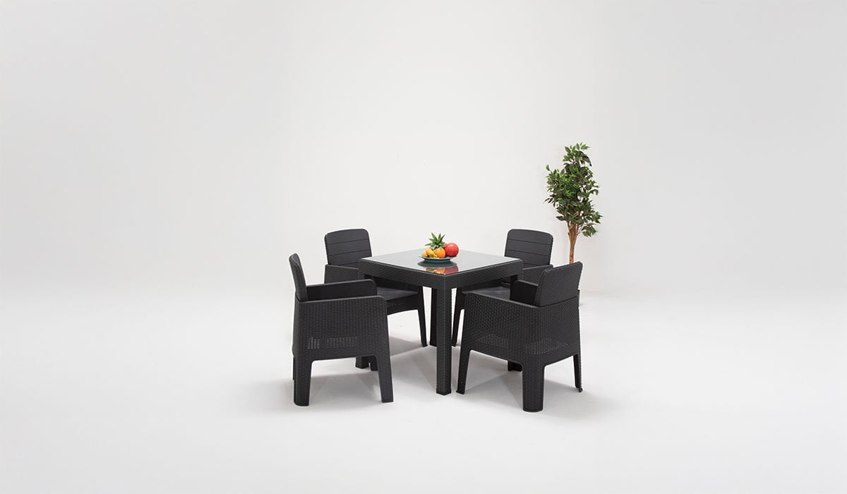 Apex Lüx Bahçe Takımı Antrasit-Camlı