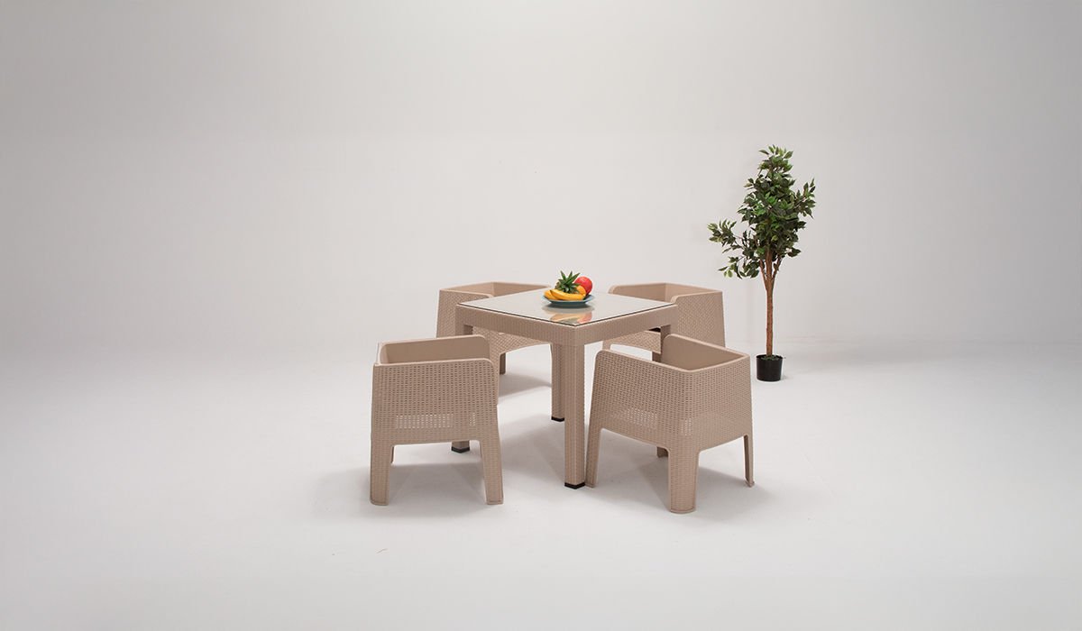 Apex Lüx Bahçe Takımı Camlı Cappucino