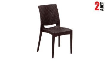 Rattan Sandalye Kahve (2 Adet)