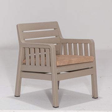 Lara Tekli Koltuk -Minderli - Renkli Antrasit