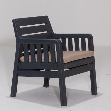 Lara Tekli Koltuk -Minderli - Renkli Antrasit