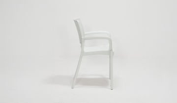 Rattan Sandalye Kollu Beyaz (6 Adet)