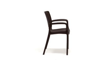 Viva Rattan Sandalye Lüx Kahve (Kollu-6 Adet)