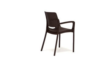 Viva Rattan Sandalye Lüx Kahve (Kollu-6 Adet)