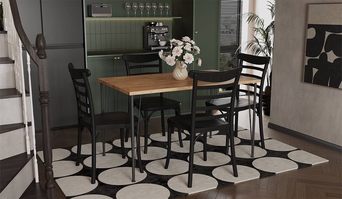 Nero /  Efes Mutfak Masa Takımı - Siyah