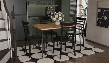 Nero /  Efes Mutfak Masa Takımı - Siyah