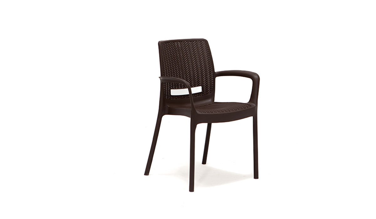 Viva Rattan Sandalye Lüx Kahve (Kollu-2 Adet)