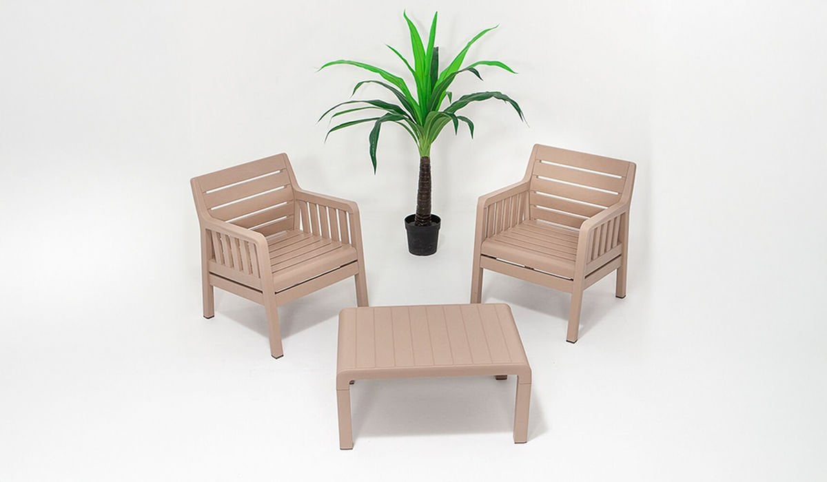 Lara 1+1+S  (Mindersiz) Bahçe Oturma Grubu - Renkli