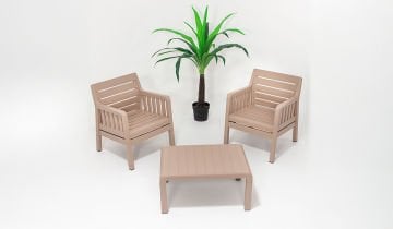 Lara 1+1+S  (Mindersiz) Bahçe Oturma Grubu - Renkli