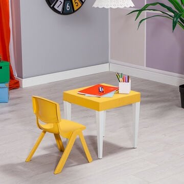 Junior Kare Çocuk Aktivite Masa Seti 2 - Sarı