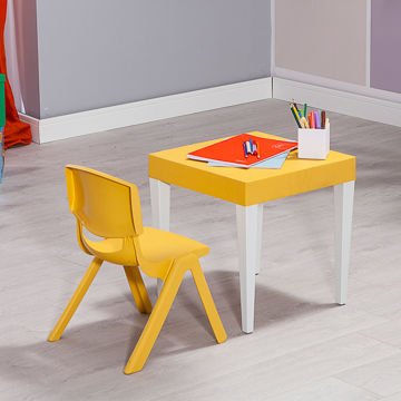 Junior Kare Çocuk Aktivite Masa Seti 2 - Sarı Mavi