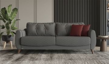 Olivya Üçlü Koltuk - Gri