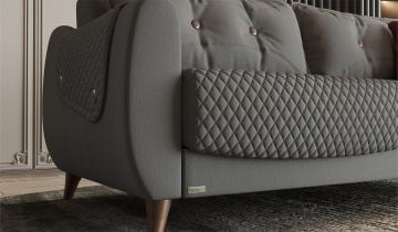 Olivya Üçlü Koltuk - Gri