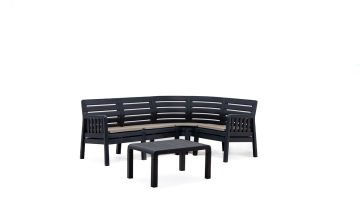 Lara Minderli Köşe Koltuk - Antrasit 2+1