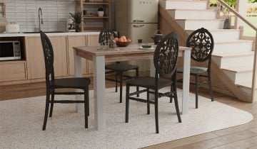 Grande Ceviz / Venüs Mutfak Masa Takımı 1 Masa 4 Sandalye -siyah
