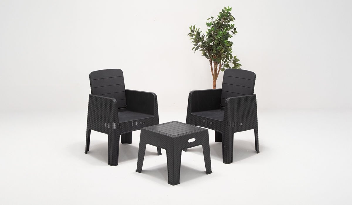 Apex Lüx Antrasit Bahçe Takımı 1+1 S