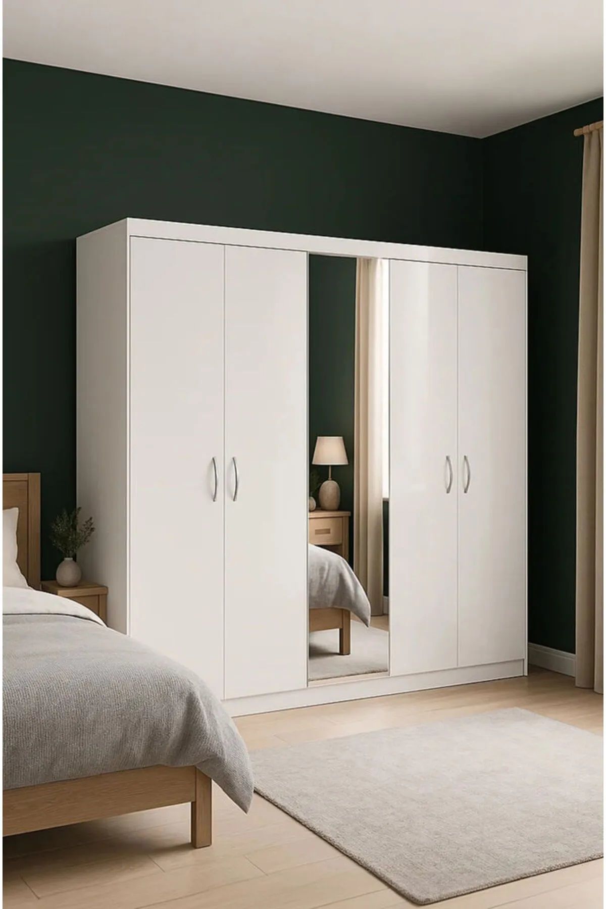 Akça 5 Kapaklı Aynalı Gardırop