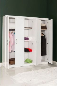 Akça 5 Kapaklı Aynalı Gardırop