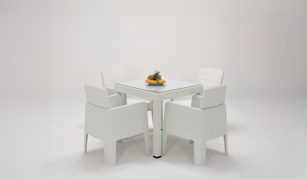 Apex Lüx Bahçe Takımı Beyaz - Camlı - Small