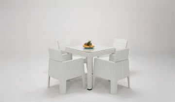 Apex Lüx Bahçe Takımı Beyaz - Camlı - Small