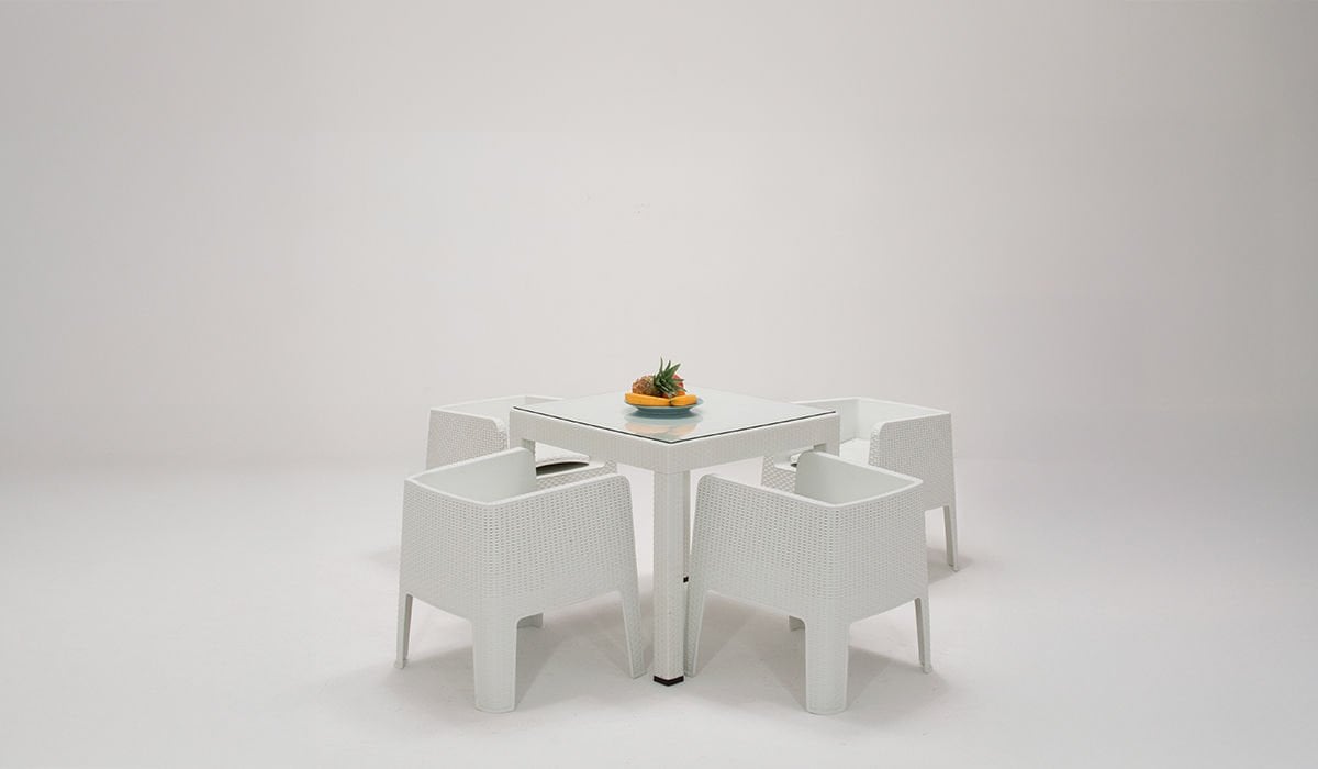 Apex Lüx Bahçe Takımı Beyaz - Camlı - Small