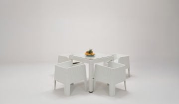 Apex Lüx Bahçe Takımı Beyaz - Camlı - Small